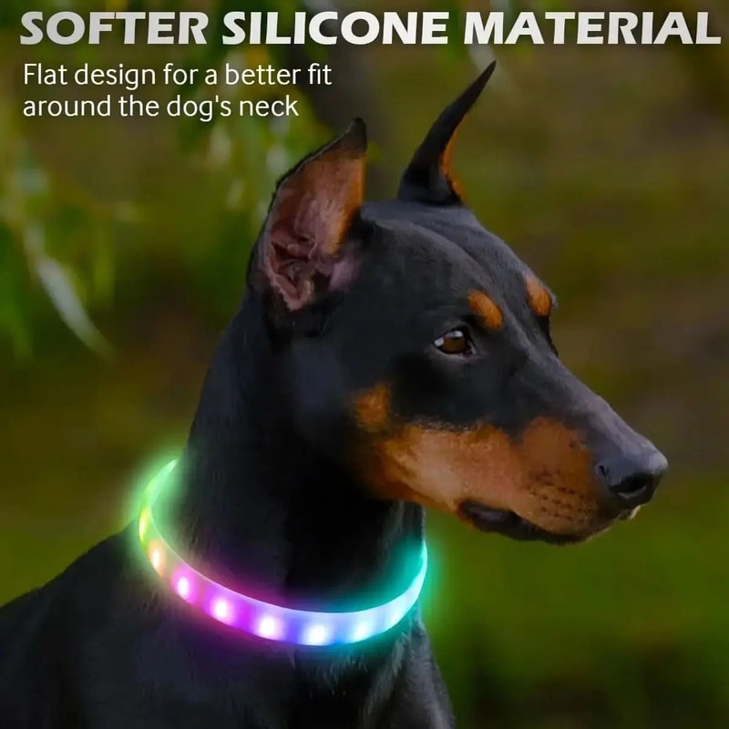 Ultra Bright USB Rechargeable Glowing Pet Safety Collar 1