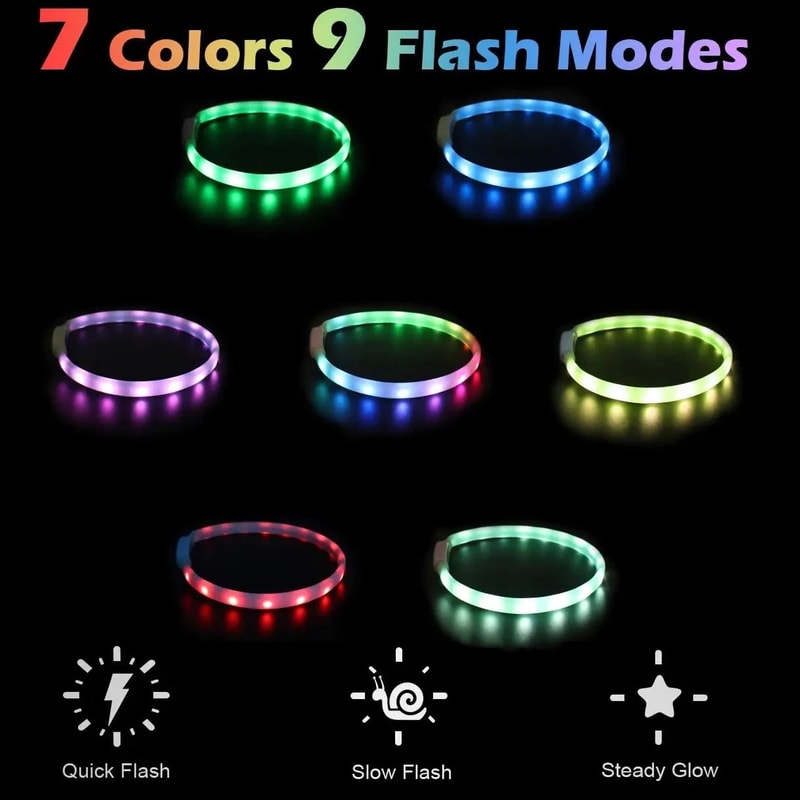 Ultra Bright USB Rechargeable Glowing Pet Safety Collar 2