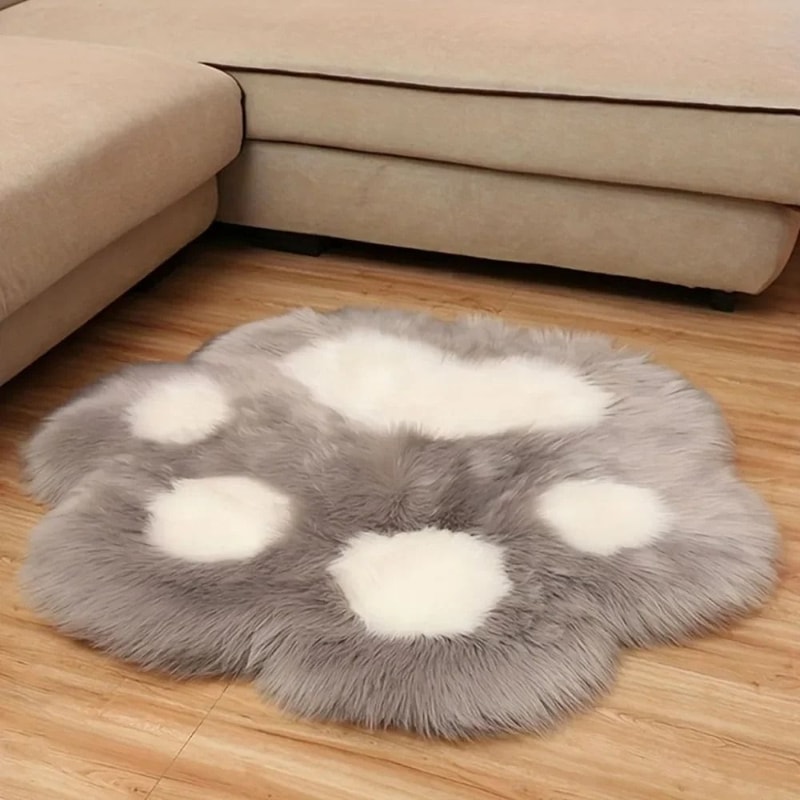 Ultra Soft Plush Cat Paw Decorative Floor Mat 1
