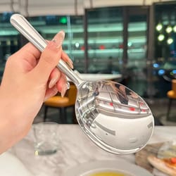 professional oversized stainless steel dining spoon