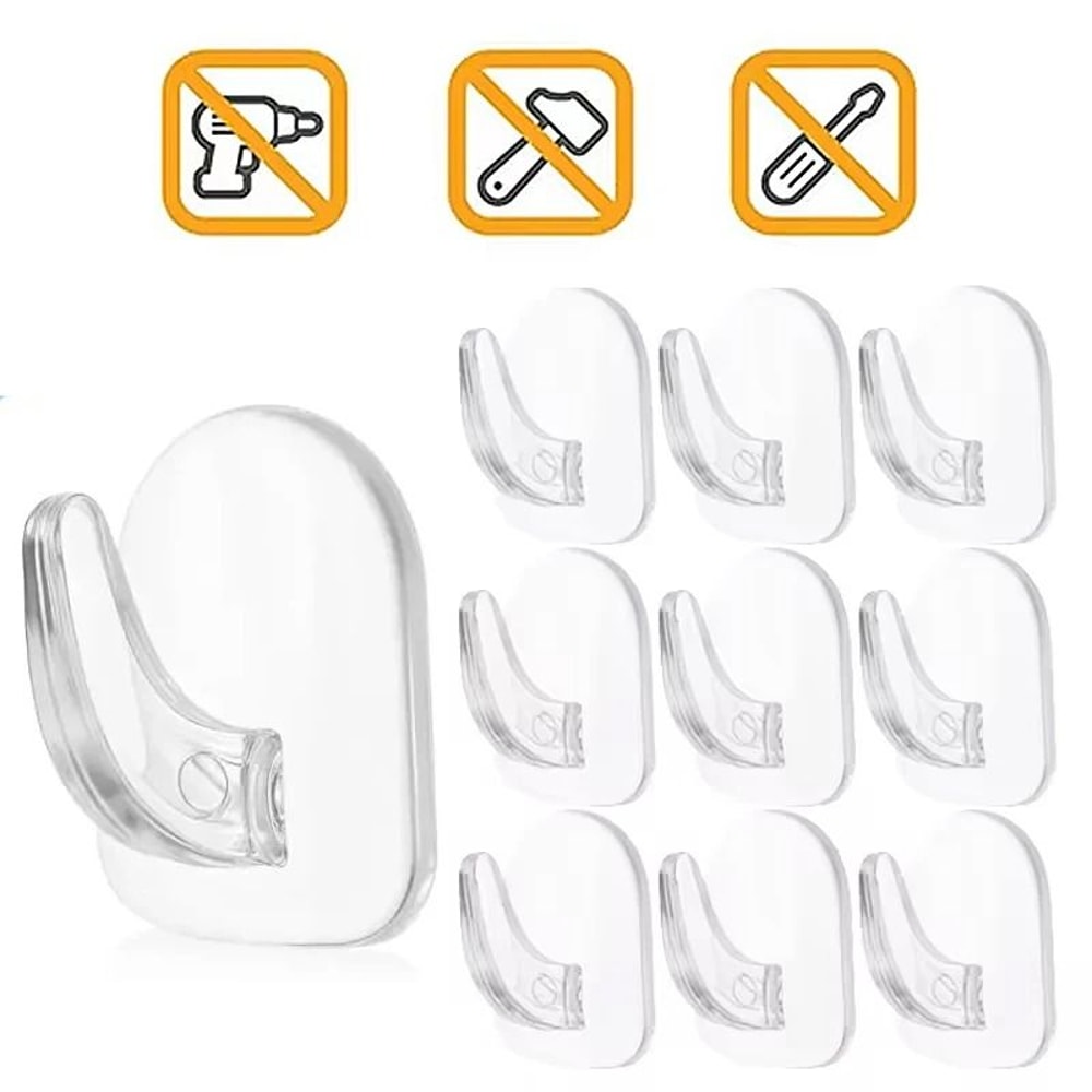 Heavy Duty Transparent Universal Adhesive Hooks 0
