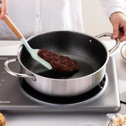 professional honeycomb nonstick stainless steel wok