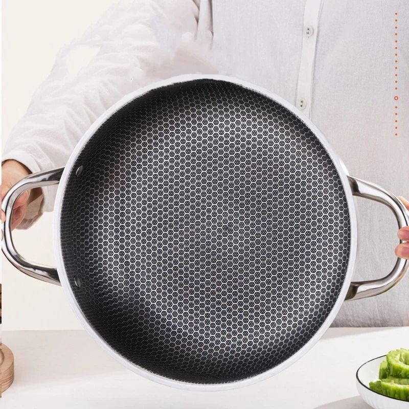 Professional Honeycomb Nonstick Stainless Steel Wok 1