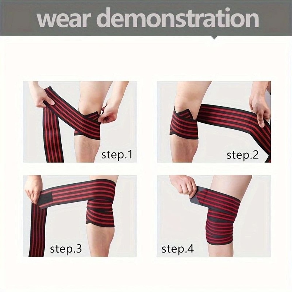 High Tension Competition Grade Weightlifting Knee Wraps 4