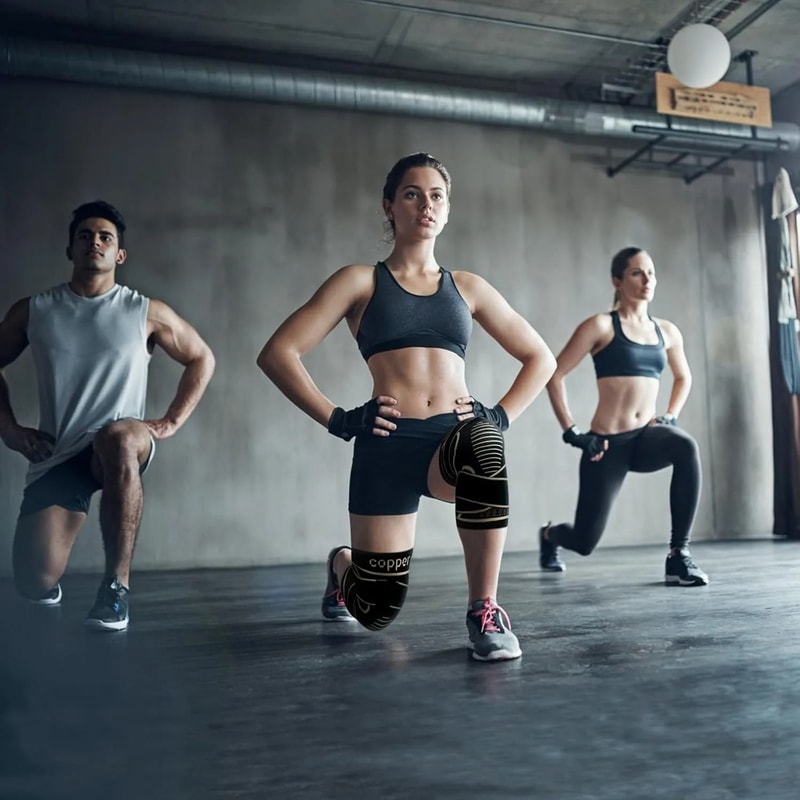 Copper Infused High Tension Knee Support With Adjustable Compression Strap 4