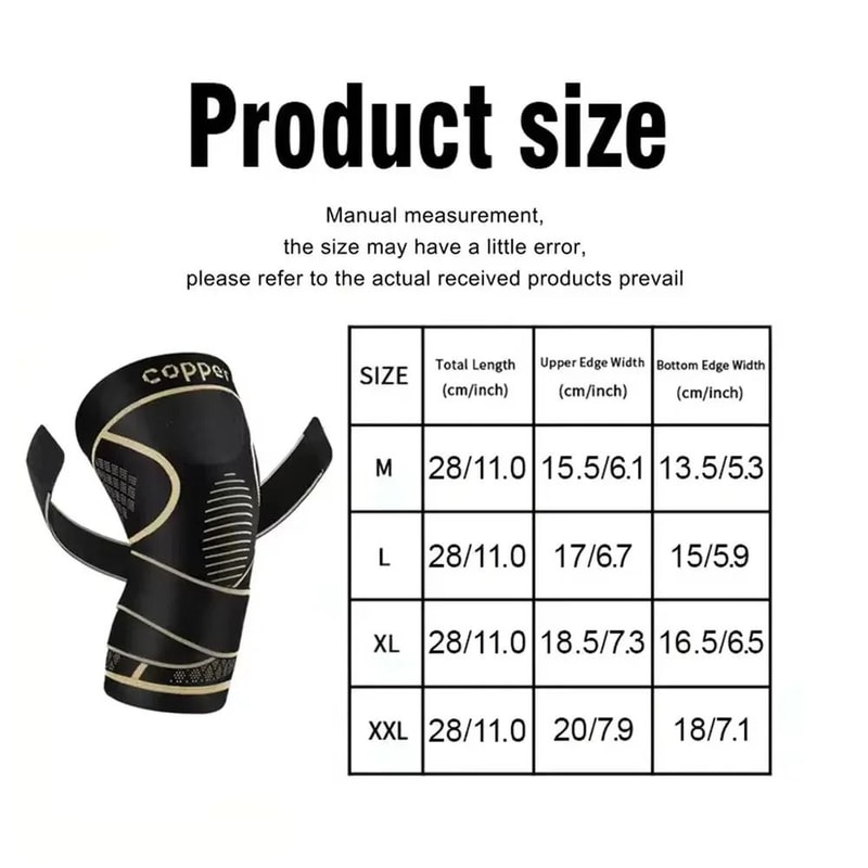 Copper Infused High Tension Knee Support With Adjustable Compression Strap 5