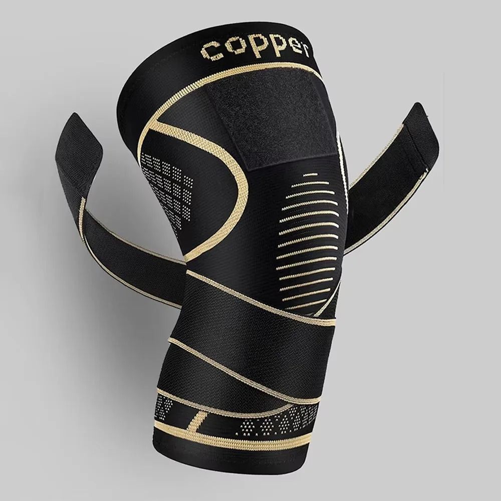 Copper Infused High Tension Knee Support With Adjustable Compression Strap 6
