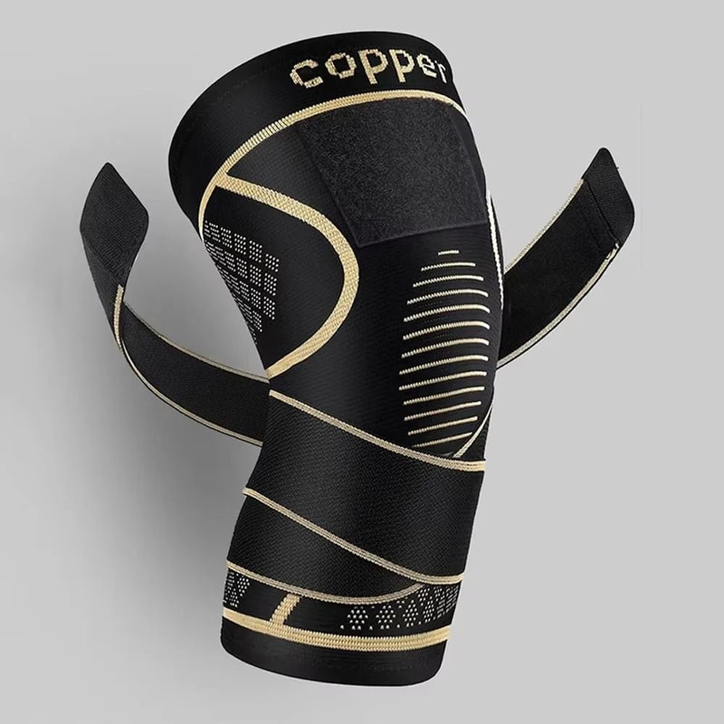 Copper Infused High Tension Knee Support With Adjustable Compression Strap 6
