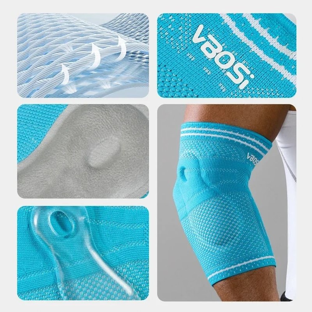High Performance 3D Knitted Elbow Support With Integrated Gel Protection 2