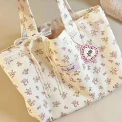 aesthetic lace canvas handbag