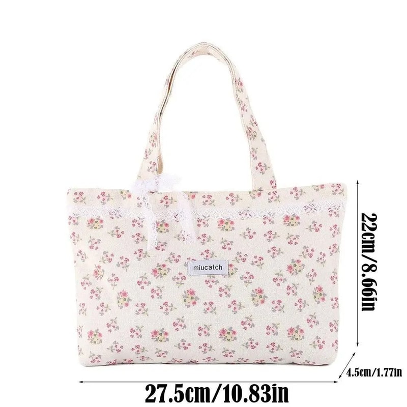 Aesthetic Lace Canvas Handbag 4
