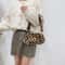 Plush Leopard Print Underarm Handbag 0