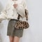 Plush Leopard Print Underarm Handbag 0