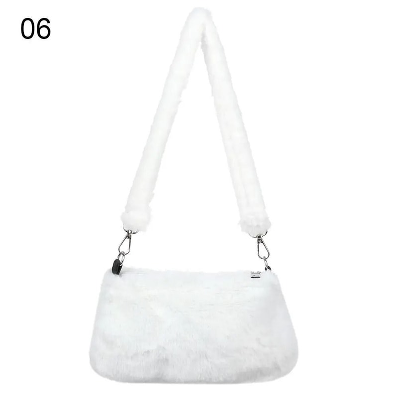 Plush Leopard Print Underarm Handbag 11