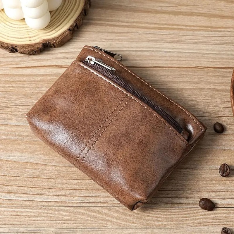 Vintage PU Leather Mini Coin And Card Pouch 2
