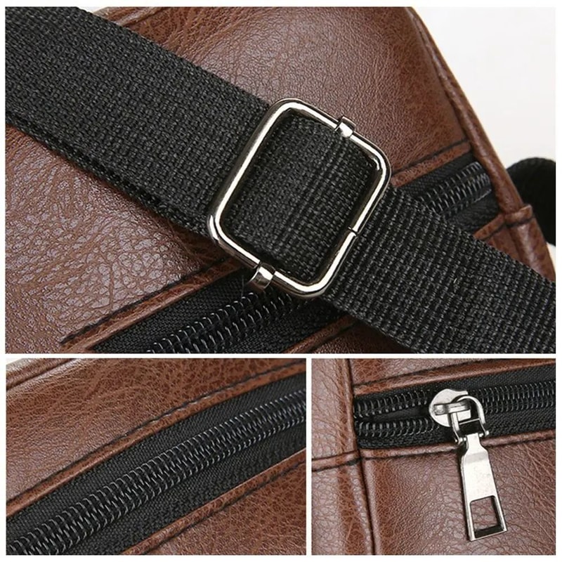 Vintage PU Leather Messenger Crossbody Bag 3