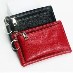 elegant lychee pattern slim zipper wallet