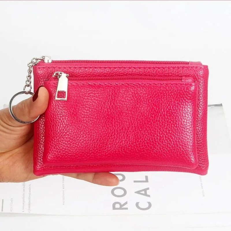 Elegant Lychee Pattern Slim Zipper Wallet 9