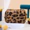 Plush Leopard Print Large Capacity Makeup Bag 4