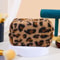 Plush Leopard Print Large Capacity Makeup Bag 4