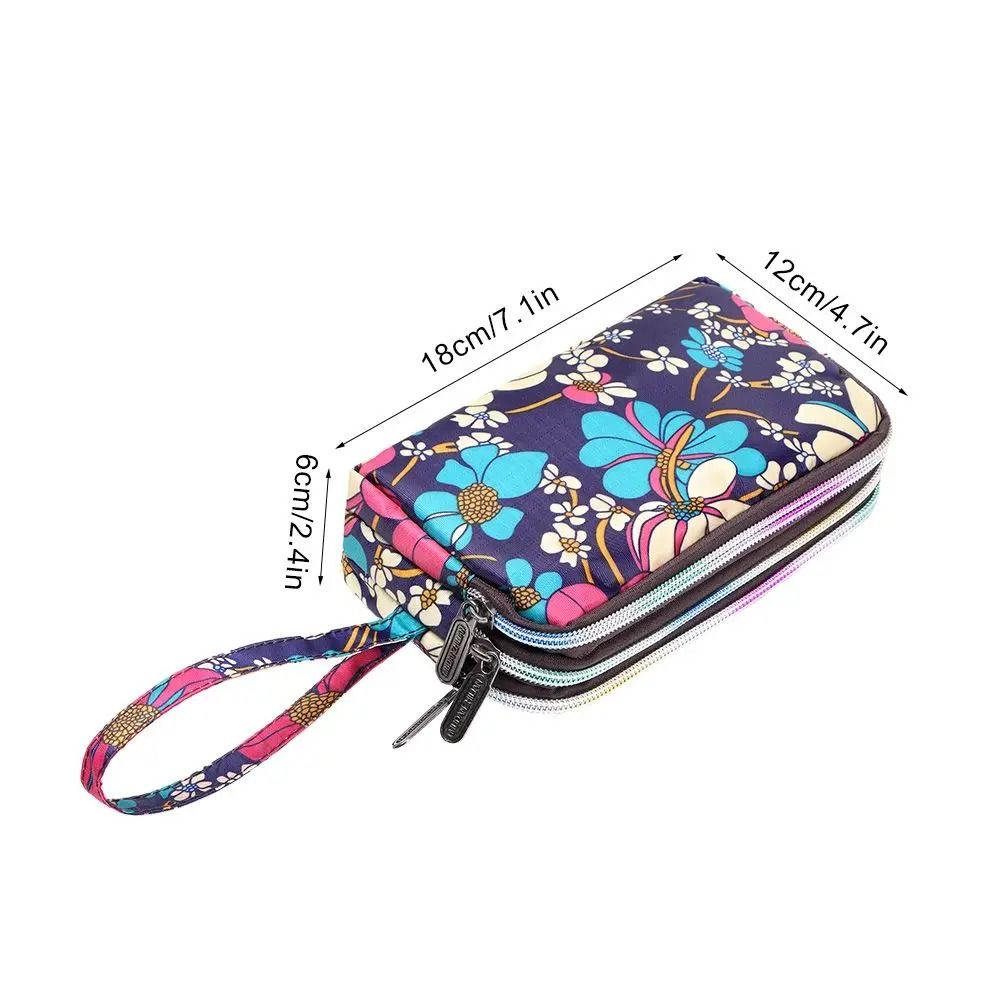ThreeLayer Floral Canvas Wristlet Bag 3