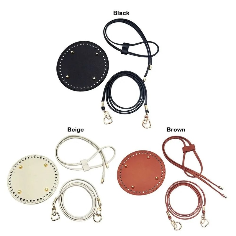 DIY Round PU Leather Crochet Bag Set 1