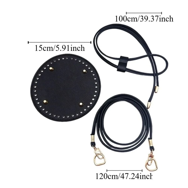 DIY Round PU Leather Crochet Bag Set 2
