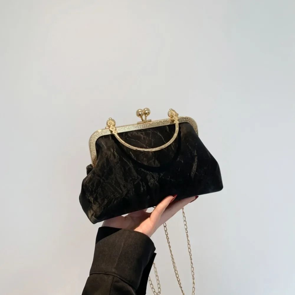 Vintage French Gold Velvet Evening Clutch 7