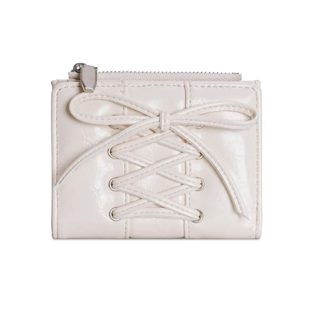 Y2K LaceUp Bow Short Wallet With Slim Card Insert 5