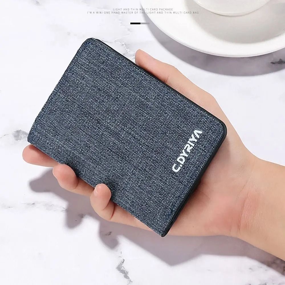Ultra Thin Canvas Bifold Card Wallet 2