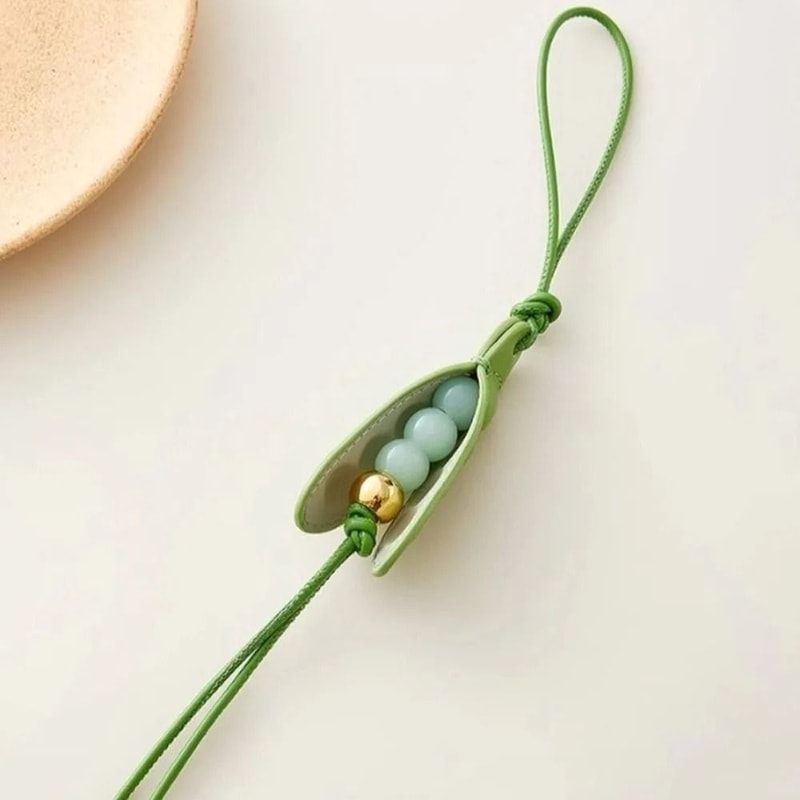 Handmade High End Green Pea Leather Pendant 1