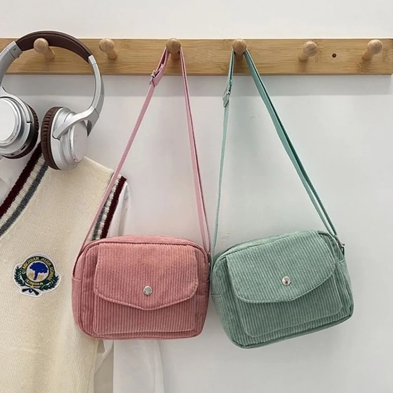 Simple Square Corduroy Crossbody Bag 1