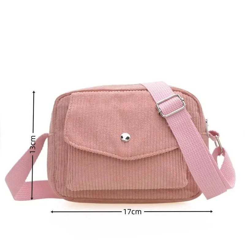 Simple Square Corduroy Crossbody Bag 5