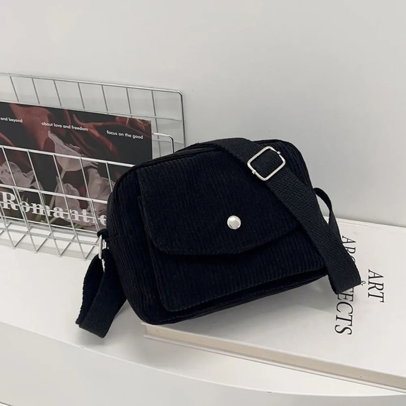 Simple Square Corduroy Crossbody Bag 7