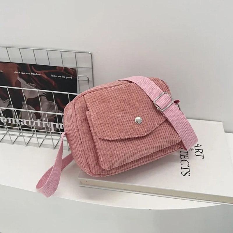 Simple Square Corduroy Crossbody Bag 8
