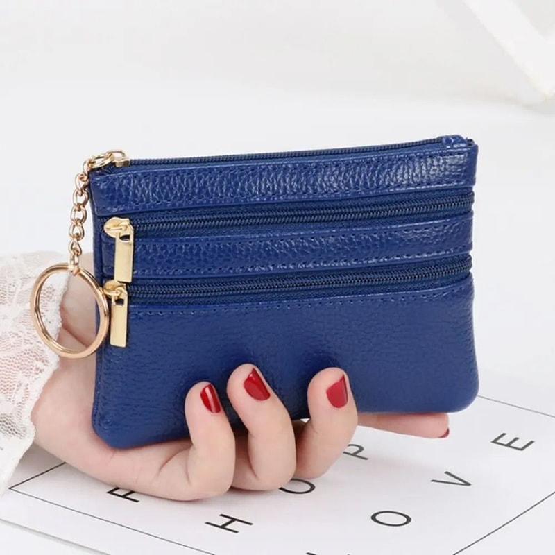Double Zipper Heart Detail Mini Coin Purse 12