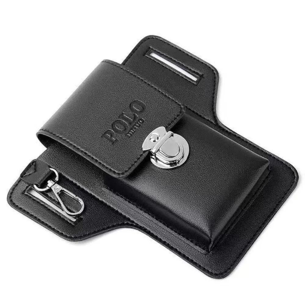 Mens Vertical PU Leather Belt Waistpack 8