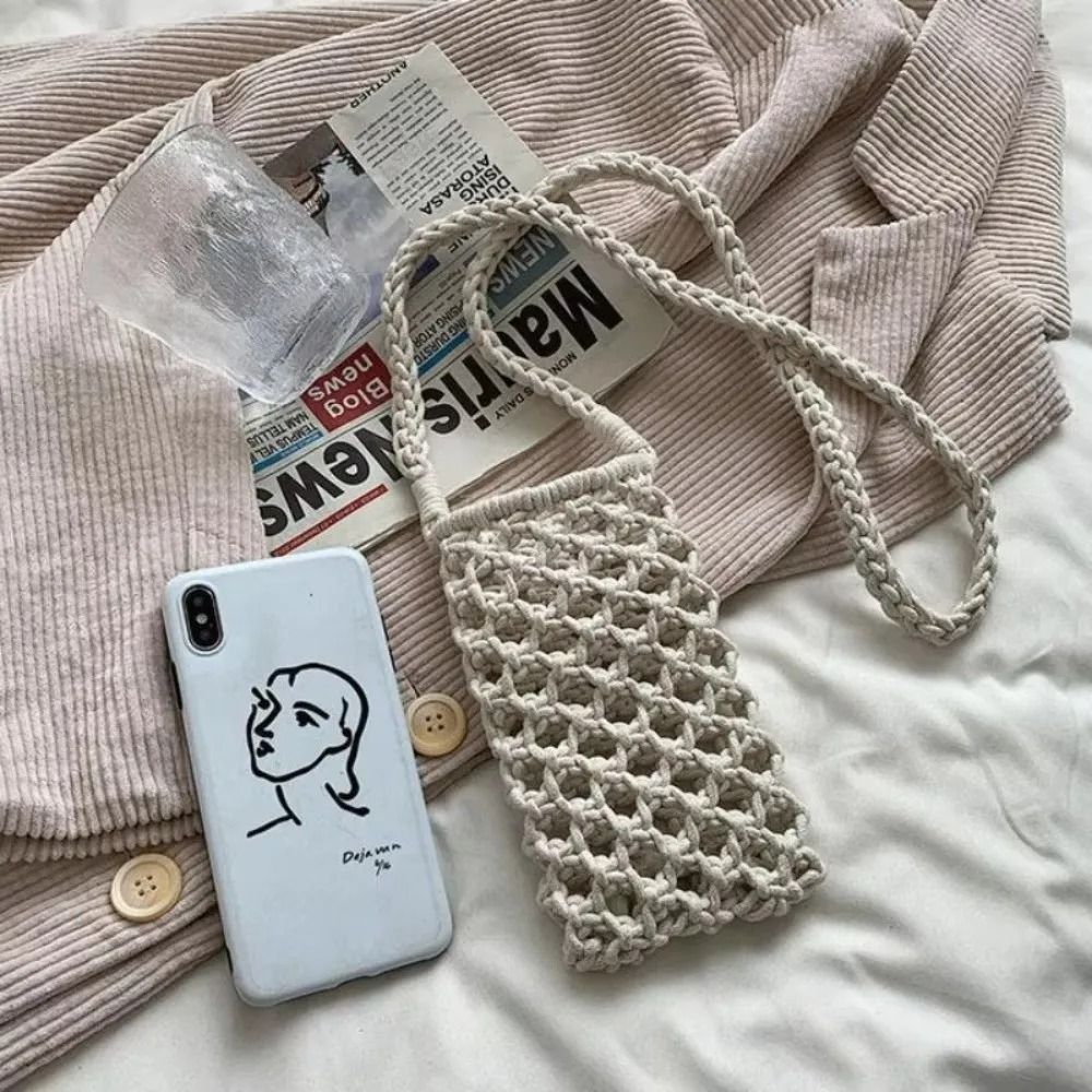 Hollow Out Woven Crochet Phone Crossbody Bag 2