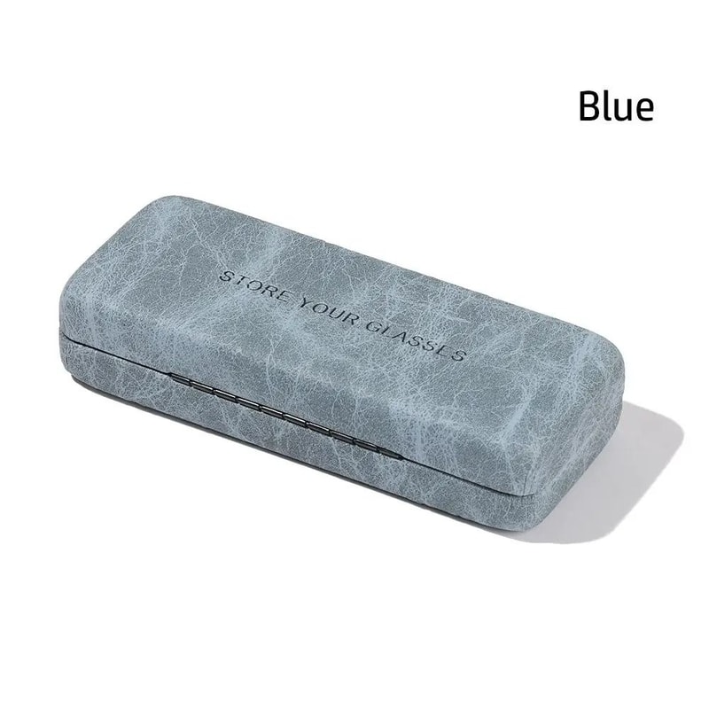 Portable Retro Steel And Leather Hard Eyeglass Case 8