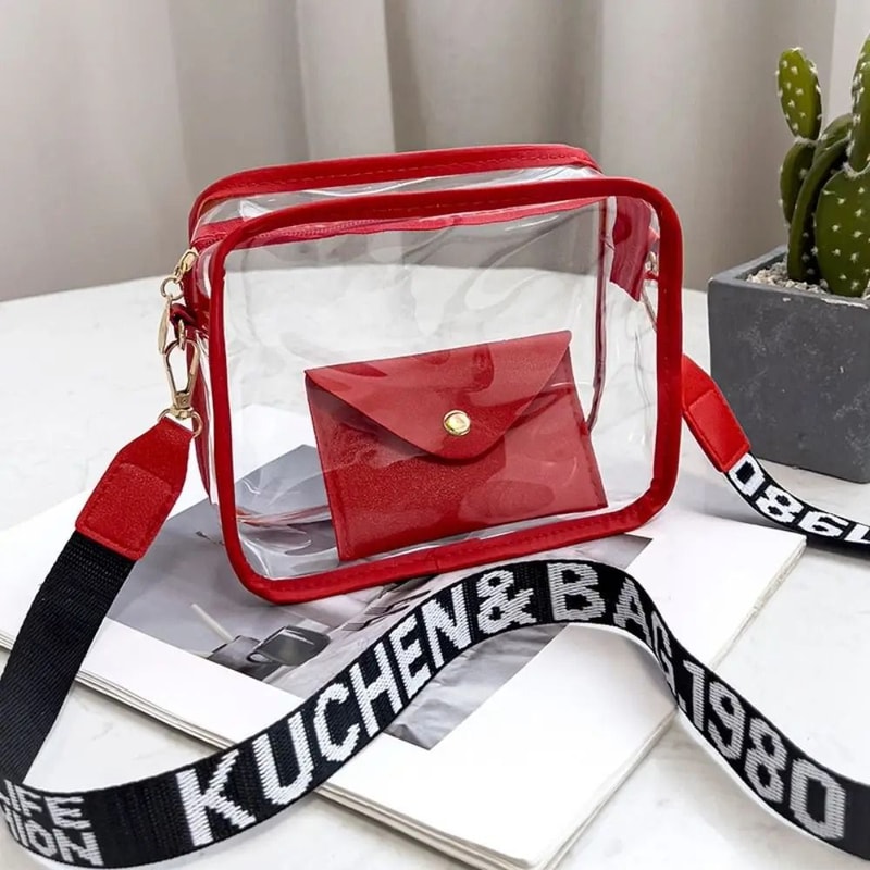 Womens Transparent Jelly Crossbody Bag Set 10