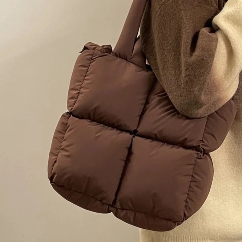 Large Capacity Puffy Quilted Shoulder Tote 3