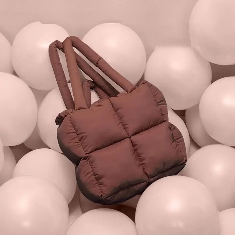 Large Capacity Puffy Quilted Shoulder Tote 6