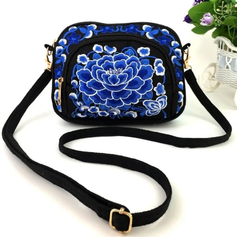Ethnic Style Floral Embroidered Crossbody Bag 1