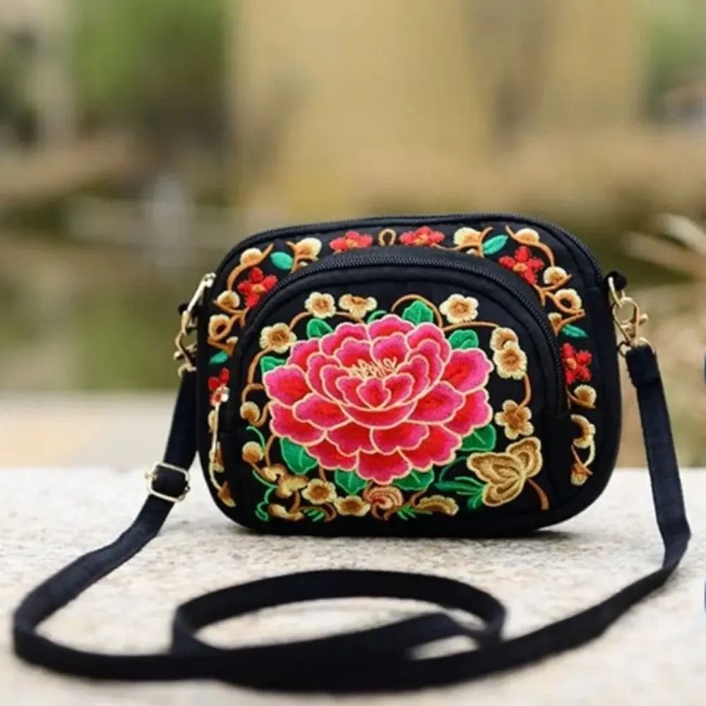 Ethnic Style Floral Embroidered Crossbody Bag 5