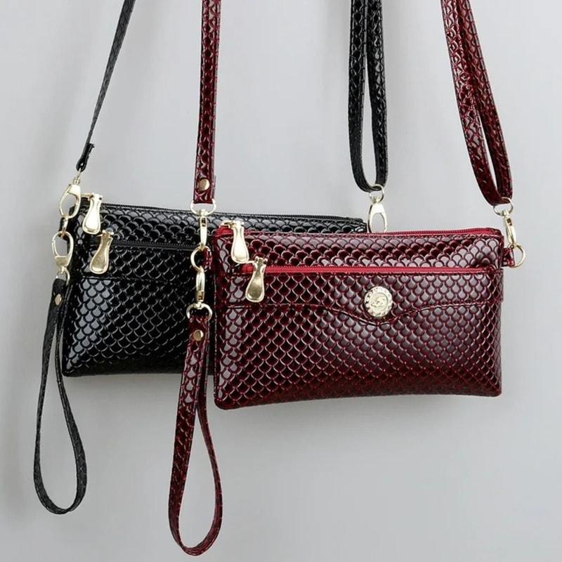 Korean Style Crocodile Pattern Multi Pocket Phone Bag 0