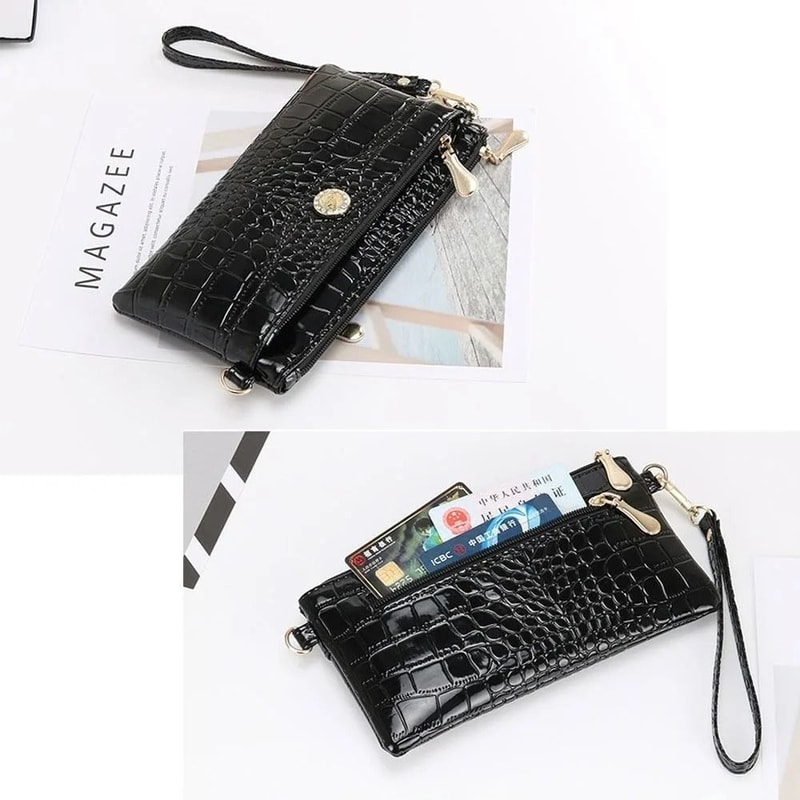 Korean Style Crocodile Pattern Multi Pocket Phone Bag 4