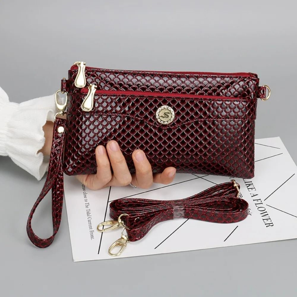 Korean Style Crocodile Pattern Multi Pocket Phone Bag 6