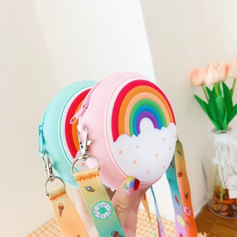 Childrens Rainbow Donut Silicone Crossbody Bag 3