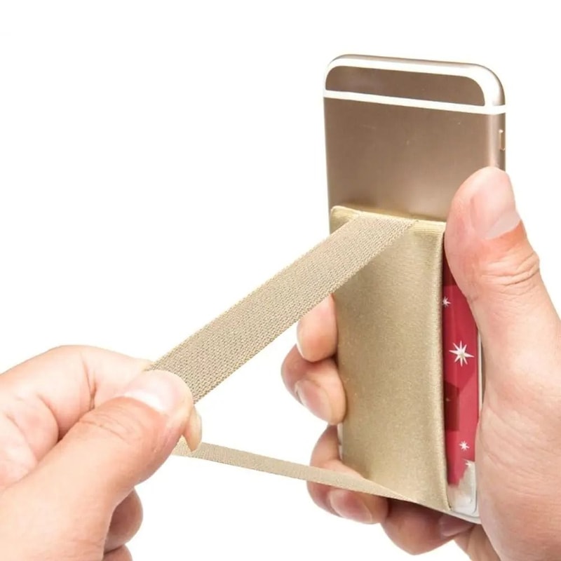 Adhesive Phone Wallet With Integrated Grip Strap 10