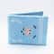 Cute Blue Towel Fabric And PU Leather Short Wallet 0